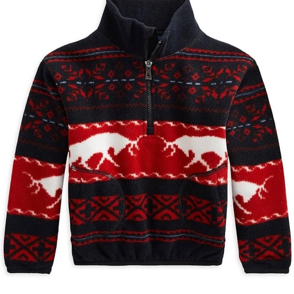 Polo Ralph Lauren Other - Polo Ralph Lauren Girls Fair Isle Fleece 1/4 Zip Sweater